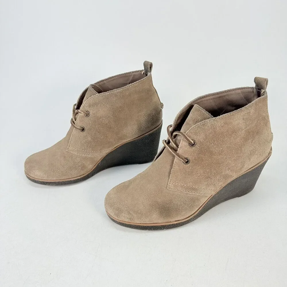 Sperry Harlow Suede Leather Wedge Chukka Boots Tan Sand Size 9